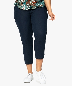pantalon femme coupe ample contenant du lin bleu pantalons et jeansA468001_1