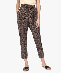 pantalon femme en matiere fluide avec motifs imprimeA468501_1