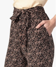 pantalon femme en matiere fluide avec motifs imprimeA468501_2