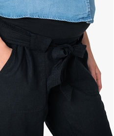 pantalon de grossesse en lin et viscose noirA468901_2