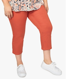 pantacourt femme grande taille en toile extensible coupe ajustee rouge pantacourts et shortsA469401_1