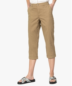 PANTALON BEIGE PANTACOURT BEIGE FONCE