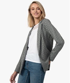 GEMO Veste femme à motifs et fil pailleté Multicolore