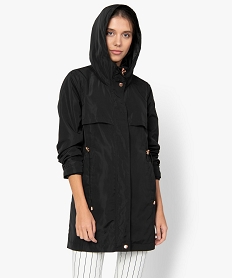 GEMO Parka femme imperméable à capuche Noir