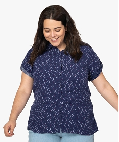 GEMO Chemise femme fluide et imprimée à manches courtes Imprimé