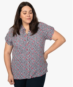 GEMO Chemise femme fluide et imprimée à manches courtes Imprimé