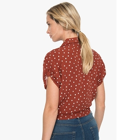 chemise femme a manches courtes imprimee imprime chemisiersA476101_3