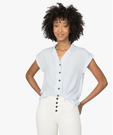 GEMO Chemise femme à manches courtes avec patte sur lépaule Imprimé