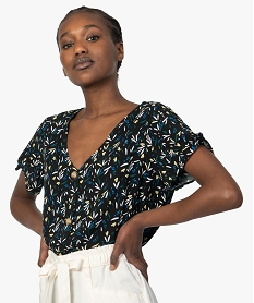 GEMO Blouse femme imprimée avec boutons fantaisie Imprimé