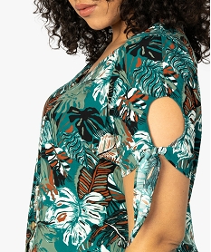 blouse femme imprimee avec manches fantaisie nouees imprime chemisiers et blousesA477301_2
