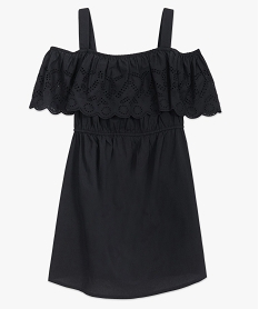 robe femme a epaules denudees et large volant noirA478701_4