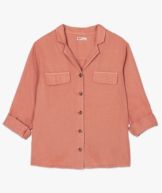 chemise femme en lyocell avec fausses poches poitrine orange chemisiersA480401_4
