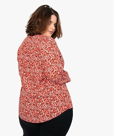 blouse femme grande taille imprimee a manches 34 imprime chemisiers et blousesA480701_3