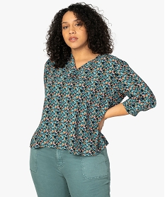 GEMO Blouse femme fluide et imprimée à manches 34 Imprimé