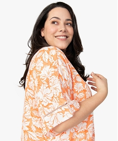 chemise femme grande taille forme kimono fluide a fleurs imprimeA484501_2