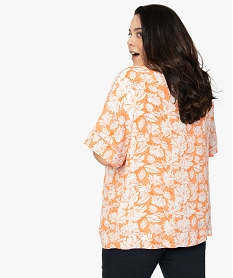 chemise femme grande taille forme kimono fluide a fleurs imprimeA484501_3