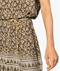 robe femme imprimee forme loose avec ceinture a nouer imprime robesA488701_2