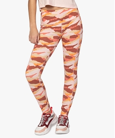 GEMO Legging de sport femme à motif camo Vert