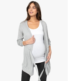 GEMO Gilet de grossesse avec lien coulissant pailleté Gris