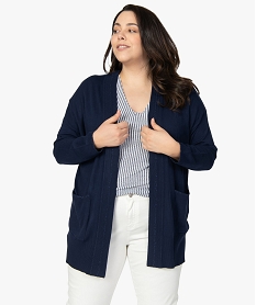 gilet femme grande taille en maille fine avec touches pailletees bleu pulls et giletsA494901_1