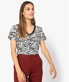 ROBE DARK ROSE TEE-SHIRT AOP ZEBRA