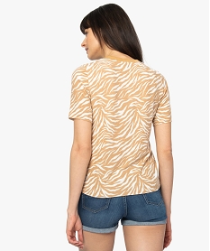 tee-shirt femme a manches courtes et imprime animalier imprimeA500001_3