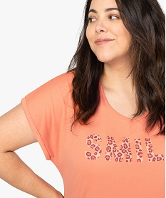 tee-shirt femme blousant a manches courtes imprimeA504301_2