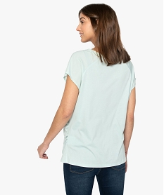 tee-shirt de grossesse a manches courtes satinees et dentelle bleuA504501_3
