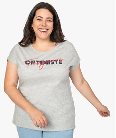 GEMO Tee-shirt femme grande taille à manches courtes à motifs Imprimé