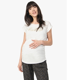 GEMO Tee-shirt de grossesse loose avec broderie dorée Blanc