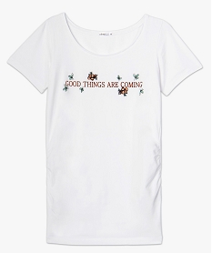tee-shirt de grossesse avec inscription brodee blancA513201_4