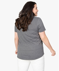 tee-shirt femme grande taille a manches courtes et col rond grisA514601_3