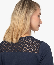 tee-shirt femme a manches 34 contenant du coton bio bleuA518801_2