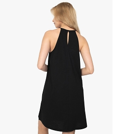 robe femme forme trapeze a fines bretelles noirA526501_3