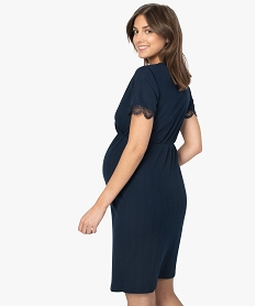 robe de grossesse en maille cotelee extensible bleuA527701_3
