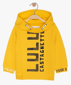 sweat bebe garcon a capuche bimatiere - lulu castagnette jaune sweatsA529501_1