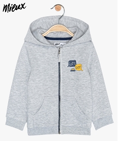 GEMO Sweat bébé garçon zippé et molletonné en coton bio Gris