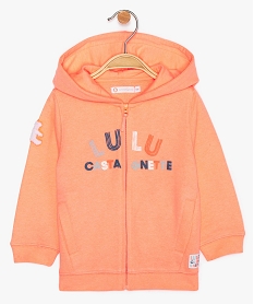 sweat bebe garcon zippe a capuche - lulu castagnette orangeA530501_1