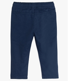 pantalon bebe garcon en coton avec taille elastiquee bleuA531601_2