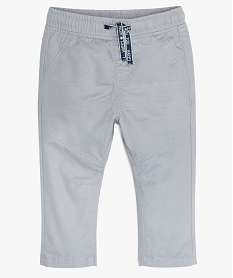 GEMO Pantalon bébé garçon en coton avec taille élastiquée Gris