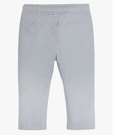pantalon bebe garcon en coton avec taille elastiquee grisA531701_2