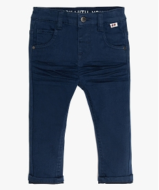 GEMO Pantalon bébé garçon coton extensible Bleu