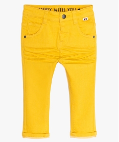 GEMO Pantalon bébé garçon coton extensible Jaune