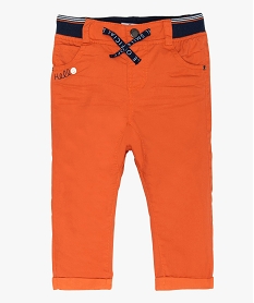 pantalon bebe garcon confortable en toile doublee orangeA532301_1