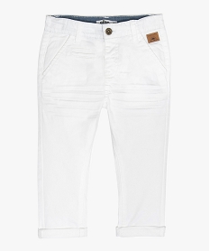 pantalon bebe garcon coupe chino taille ajustable blancA533001_1