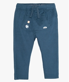 GEMO Pantalon bébé garçon en coton et lin - Lulu Castagnette Bleu