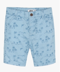 GEMO Bermuda bébé garçon en coton à petits motifs all over bleu standard