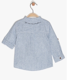 chemise bebe garcon rayee en coton-lin imprimeA535401_2