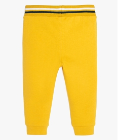 pantalon bebe garcon en coton bio avec taille fantaisie jauneA537101_2