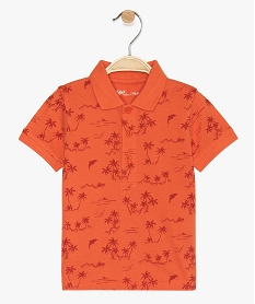 polo bebe garcon imprime en coton biologique orangeA540001_1